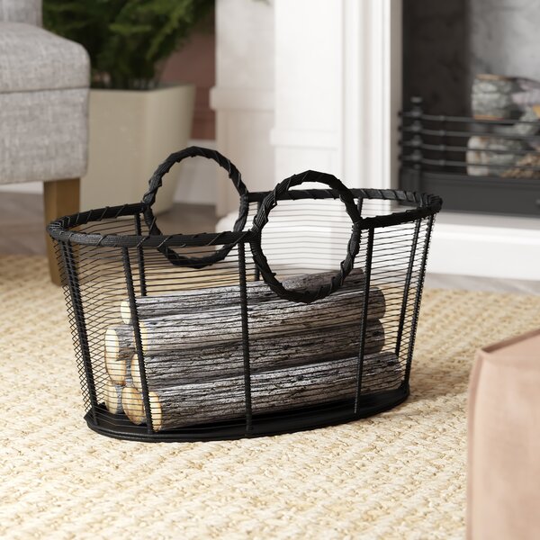 Wicker discount firewood basket